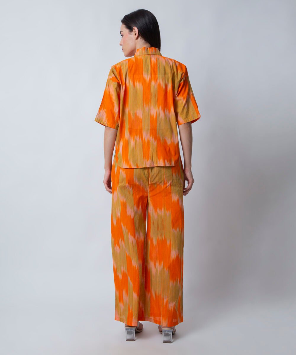 Ikat Print Co-ord Set – Orange & Grey by orsa coture