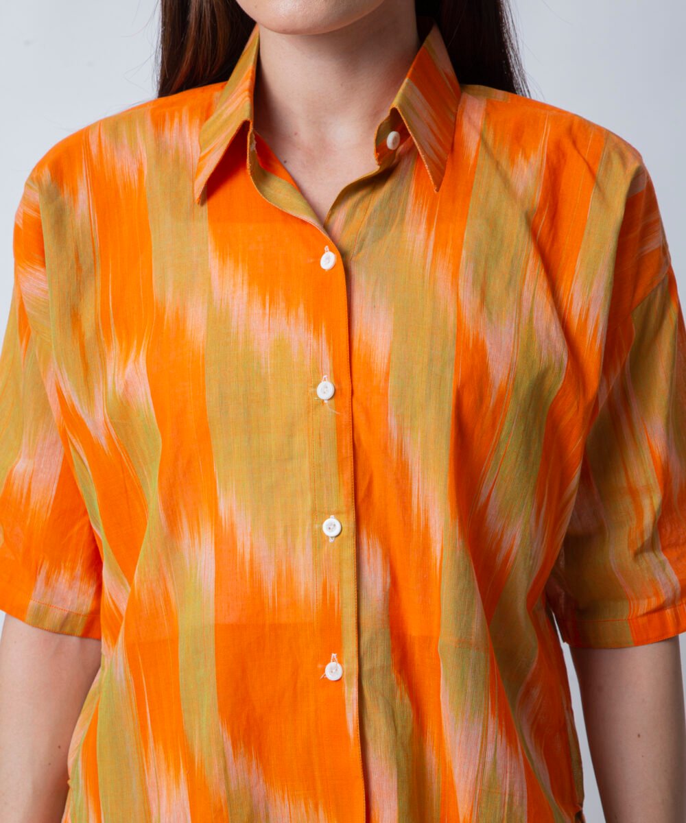 Ikat Print Co-ord Set – Orange & Grey by orsa couture