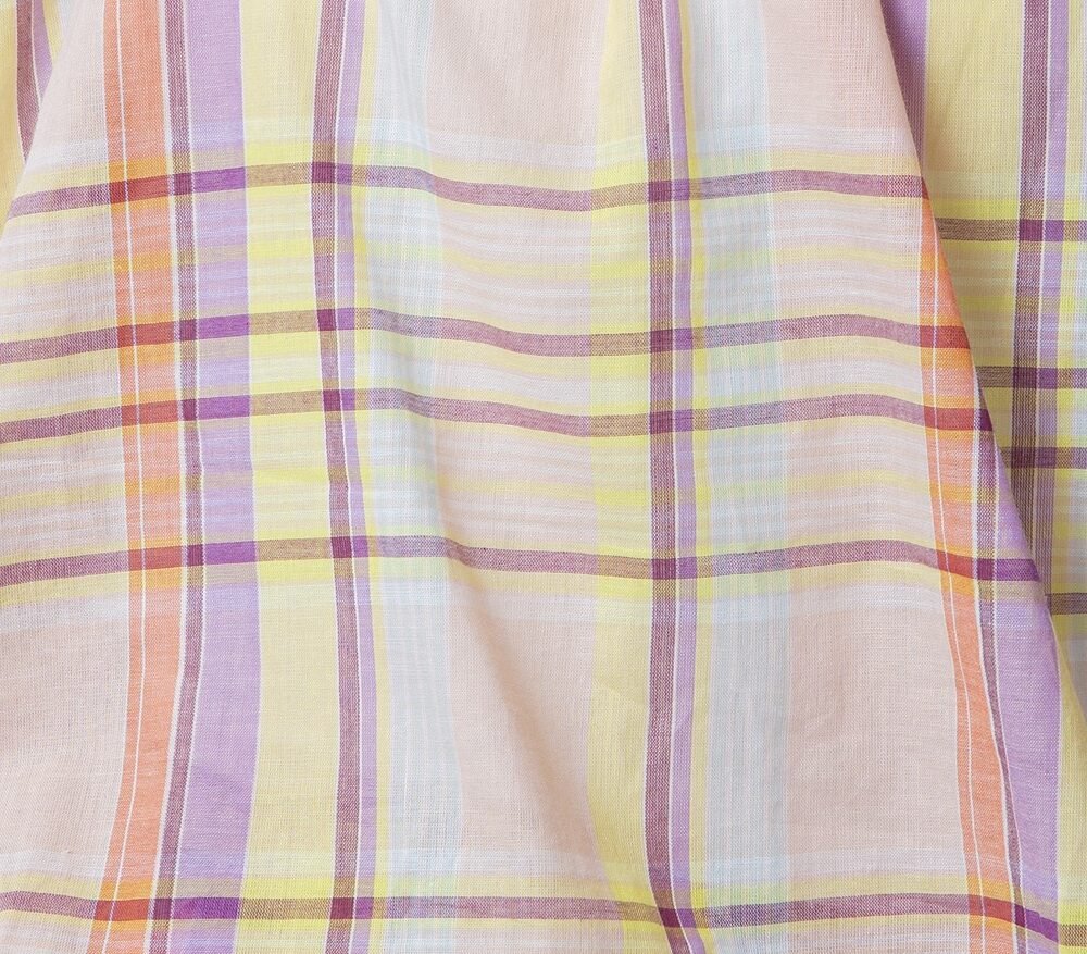 Lilac Plaid Square Neck Off-Shoulder Striped  top - Image 7