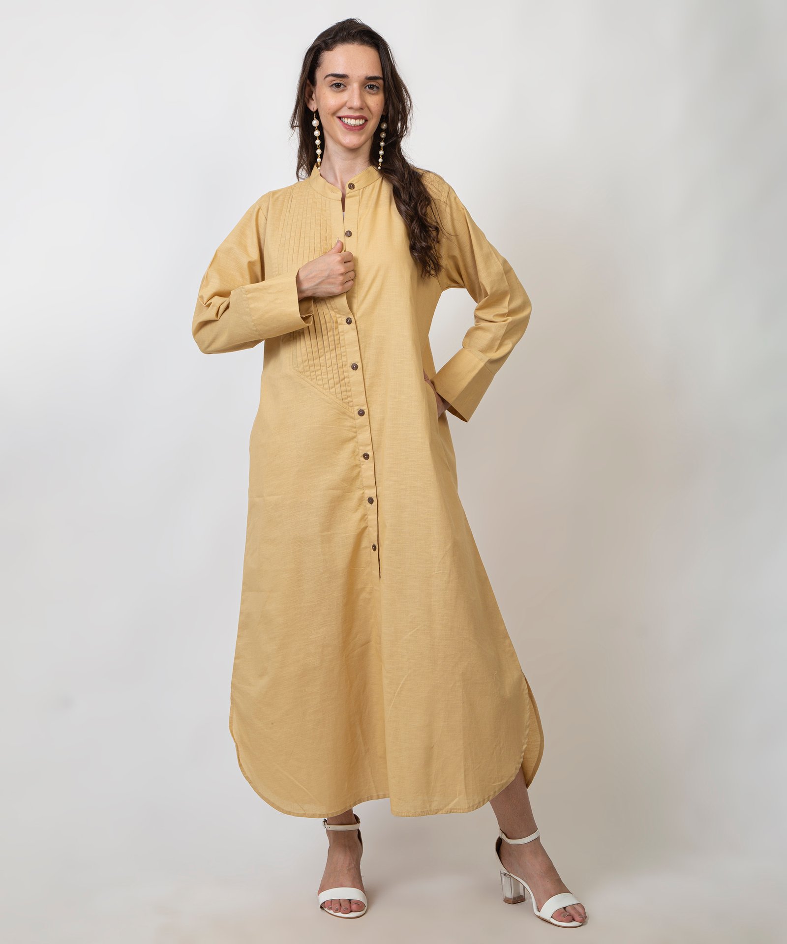 Cotton Linen Oversized T-Shirt Dress by Orsa couture