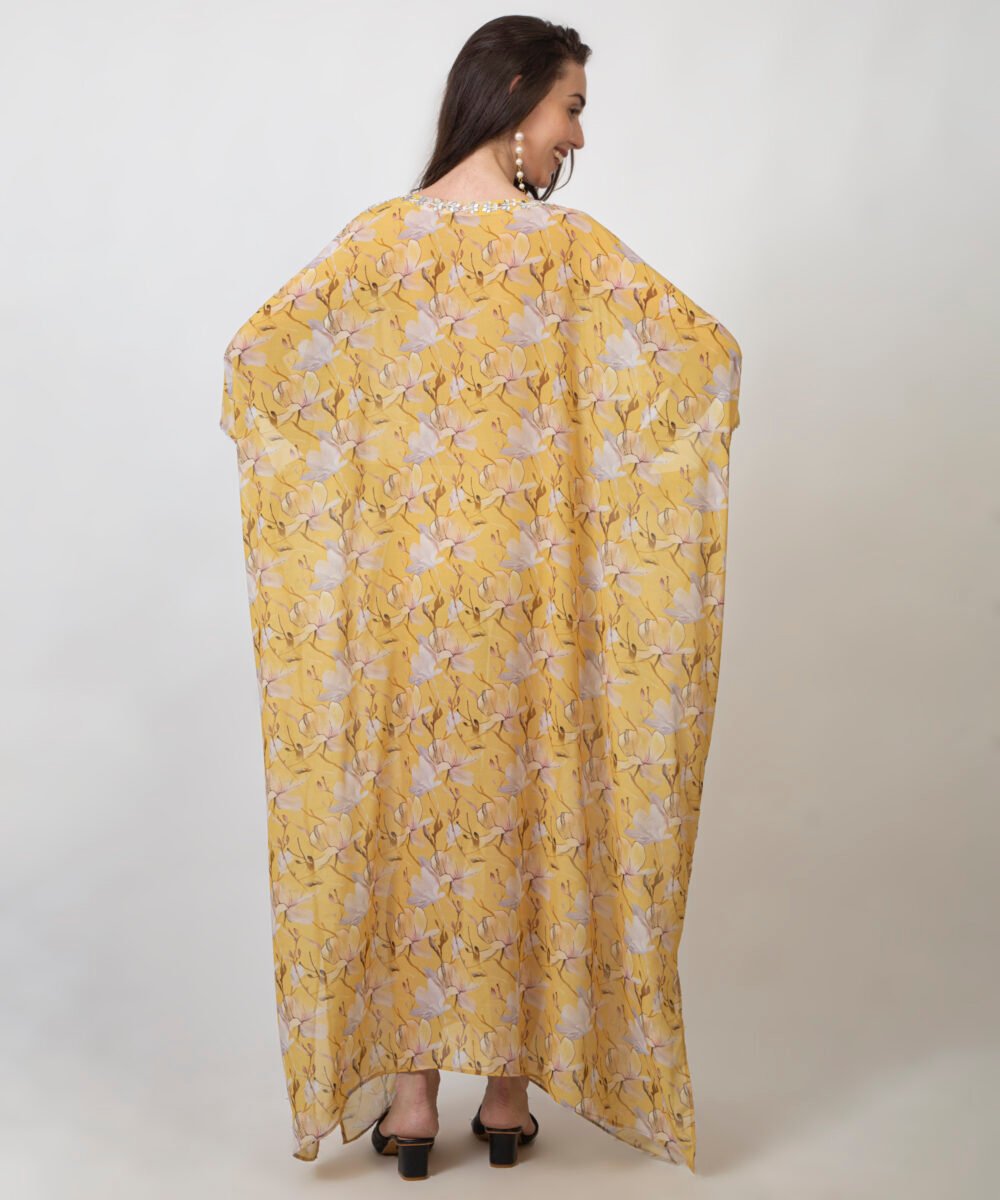 Georgette Kaftan Set with Antique Beige Shorts by Orsa couture
