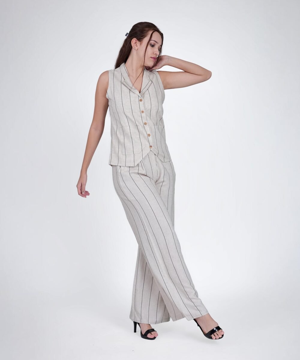 ORSA - Grey Sleeveless Waistcoat with Straight Trouser - Image 4