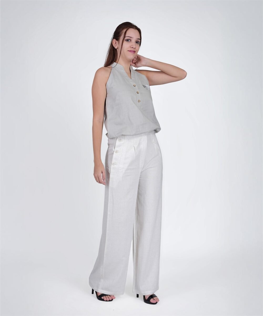 ORSA - Grey Haulter Neck Sleeveless Top & Trousers - Image 2