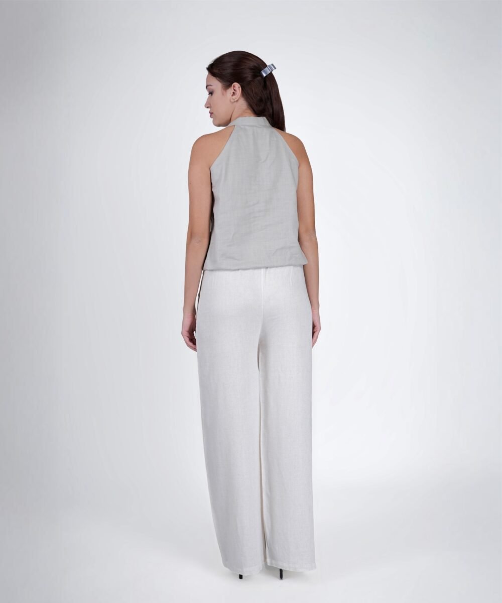ORSA - Grey Haulter Neck Sleeveless Top & Trousers - Image 4