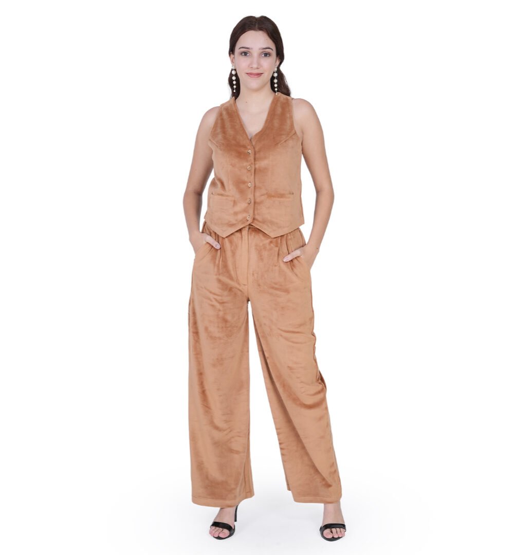 ORSA Penne Velvet Sleeveless Waistcoat Co-ord
