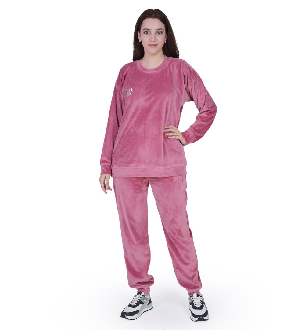 ORSA - Women lemonade Pink Fur Pearl Sweatshirt Coord - Image 2