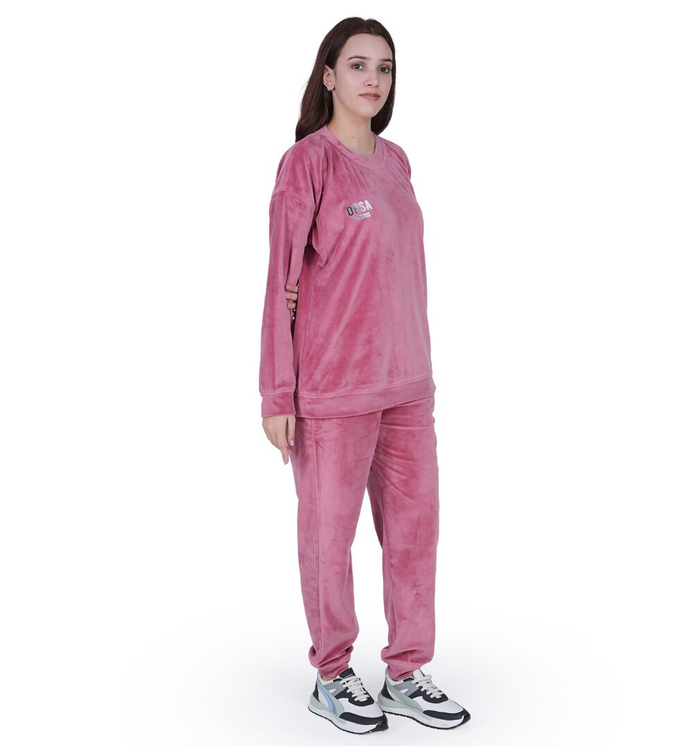 ORSA - Women lemonade Pink Fur Pearl Sweatshirt Coord - Image 7
