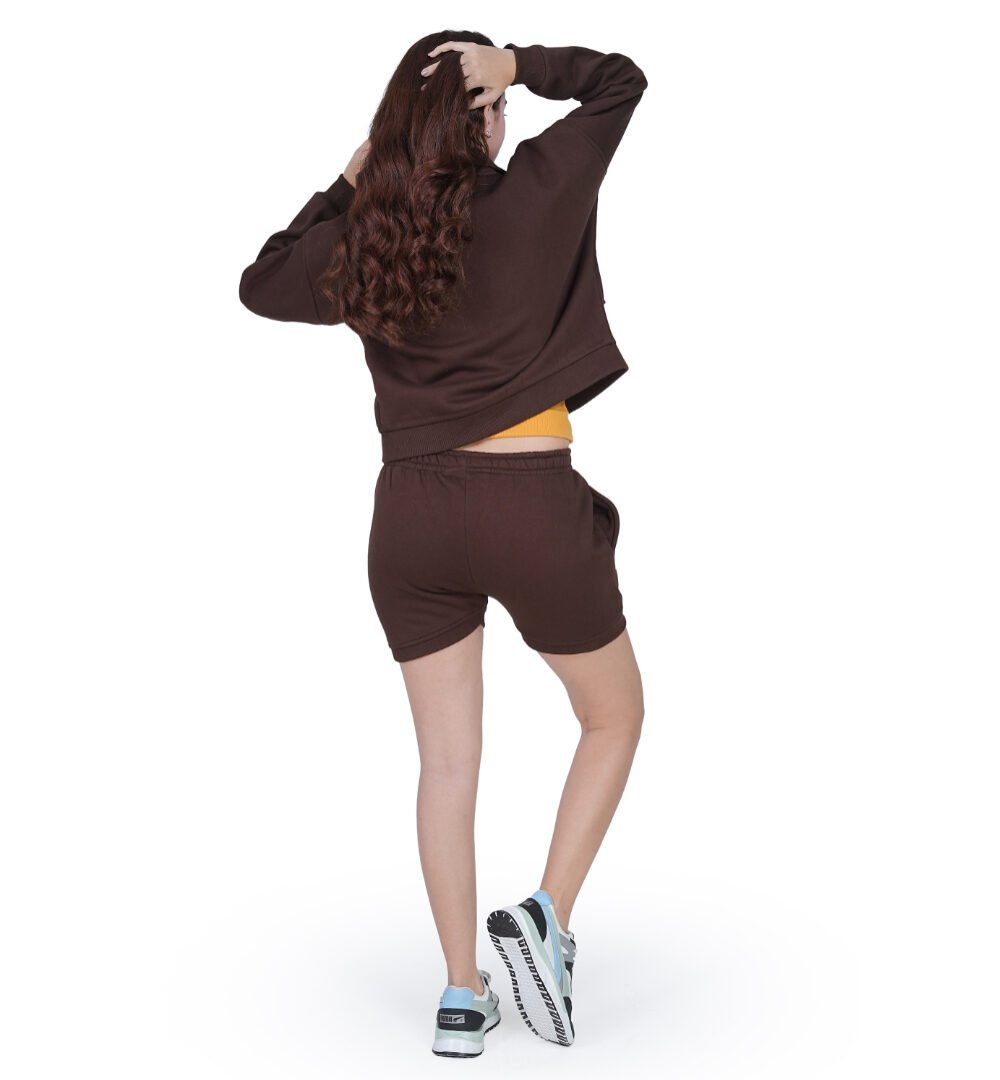 ORSA Women's Brown Kangaroo pockets front-open jacket sweatshirt Coord - Image 6