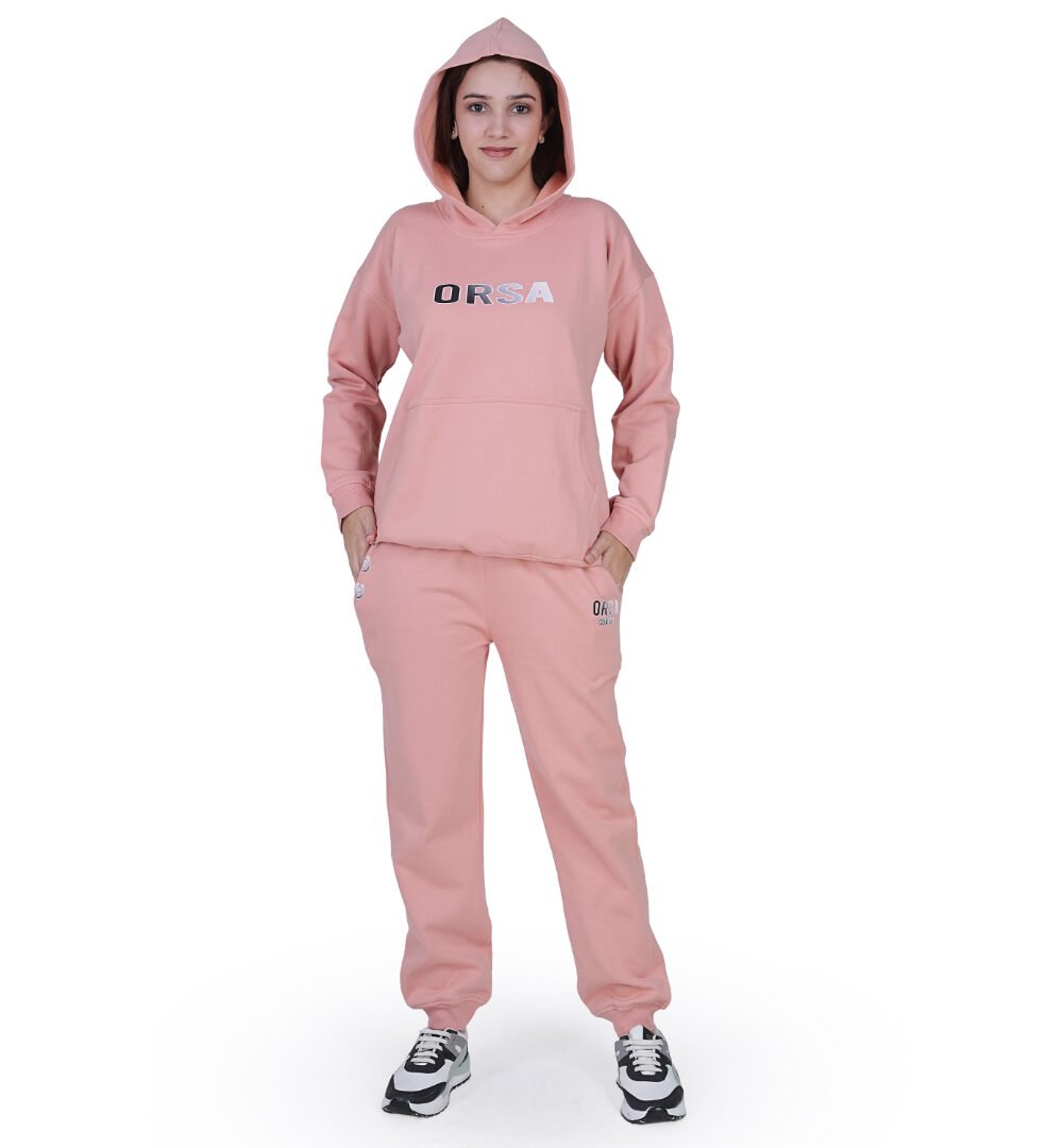 Pink Hoodie Co ord Set for Women