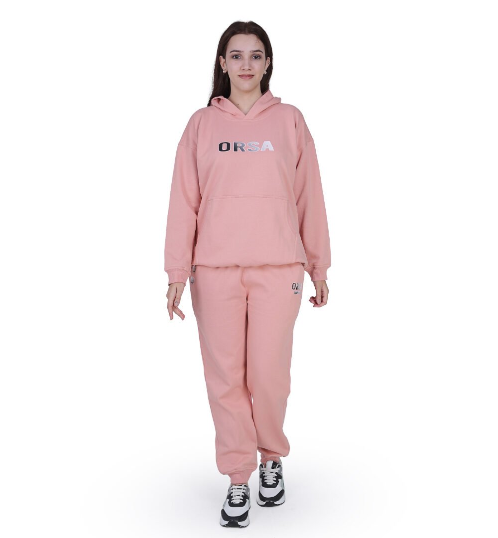Pink Hoodie Co ord Set for Women