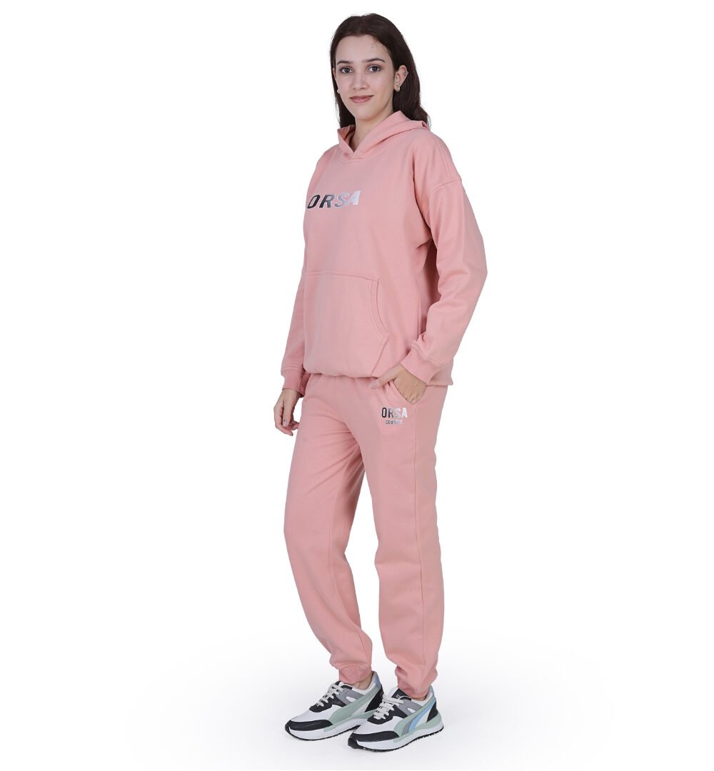 Pink Hoodie Co ord Set for Women