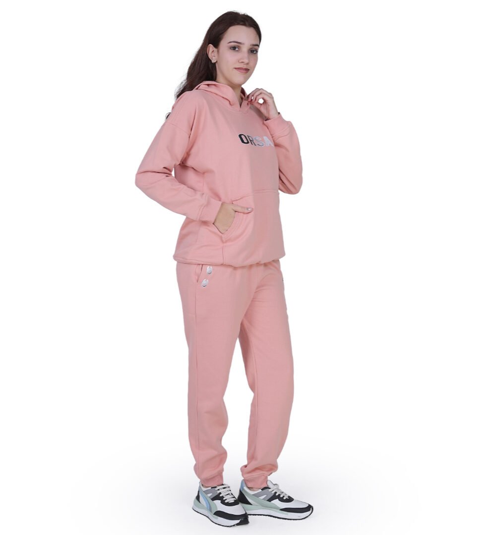 Pink Hoodie Co ord Set for Women
