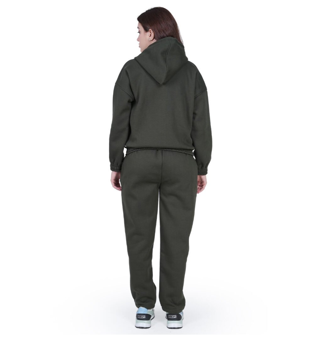 ORSA Pine Green Cropped Zipper Hoodie jacket with lower Co-ord - Image 6