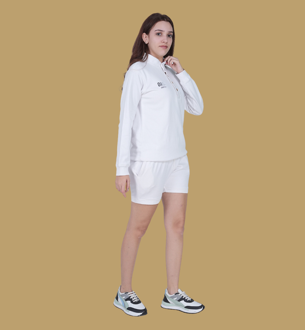 ORSA White Tracksuits with Shorts for Women - Image 2