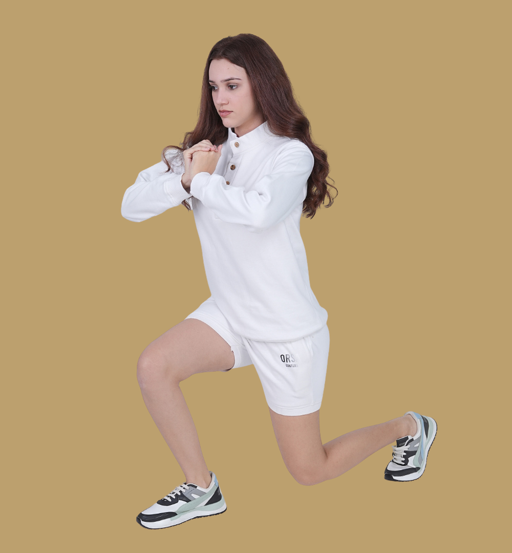 ORSA White Tracksuits with Shorts for Women - Image 4