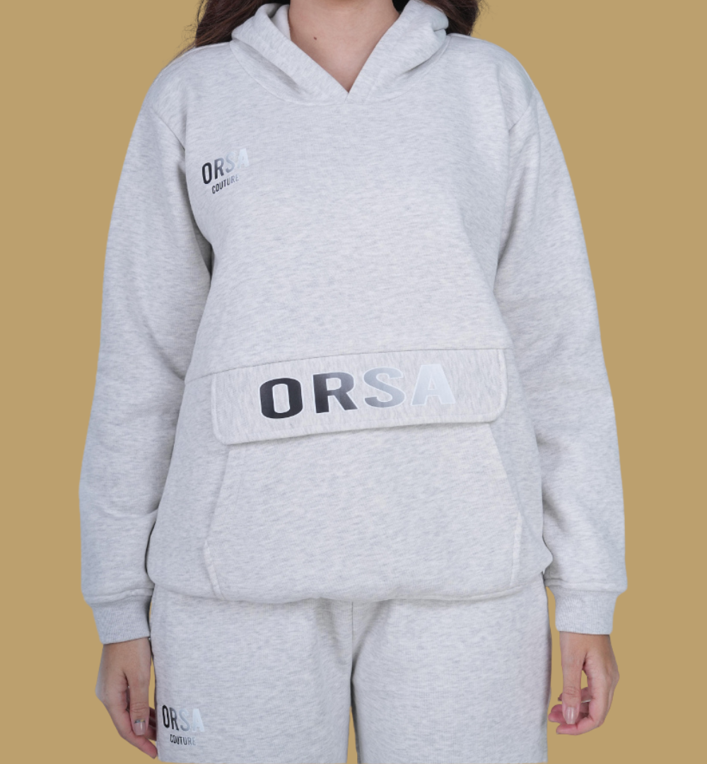 ORSA Womens Crème-White Hoodie Tracksuit co-ord - Image 5